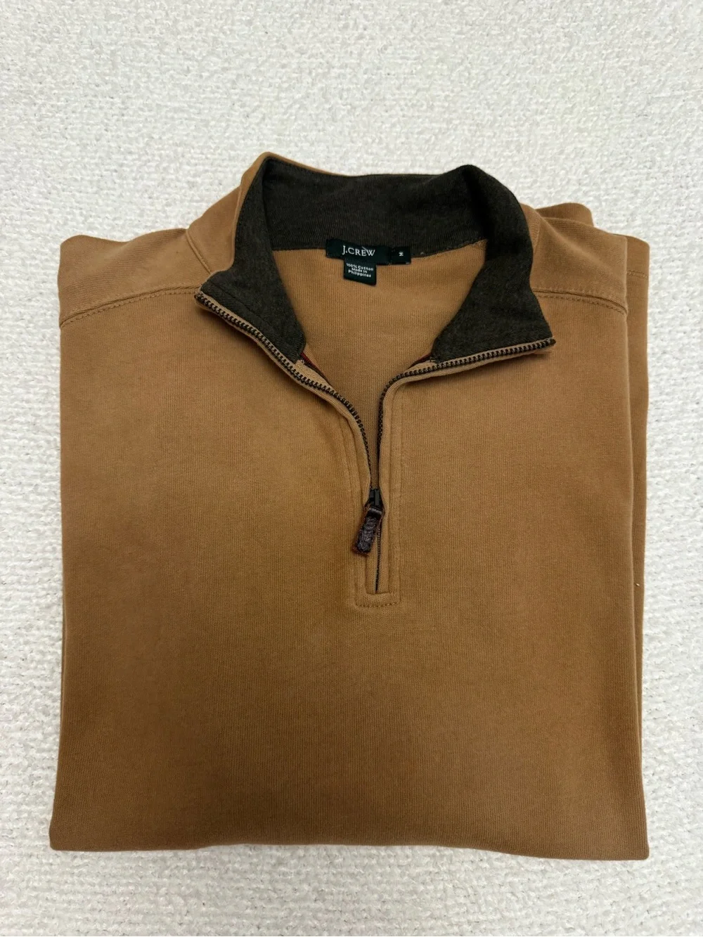 J. Crew Men’s Caramel Brown Half-Zip Pullover